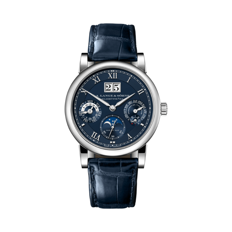 LANGEMATIK PERPETUAL 310.028 E 38 MM 18K WHITE GOLD WITH BLUE DIAL