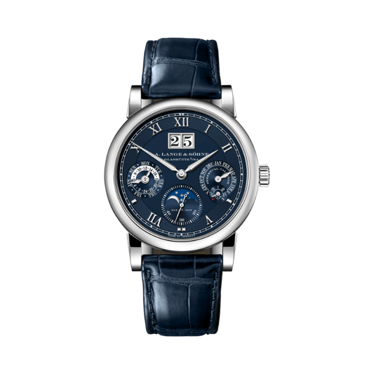 LANGEMATIK PERPETUAL 310.028 E 38 MM 18K WHITE GOLD WITH BLUE DIAL