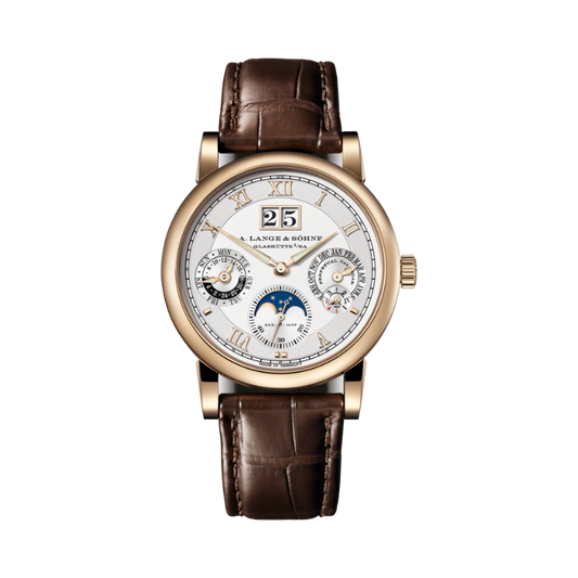 LANGEMATIK PERPETUAL 310.050 E 38 MM 18K HONEYGOLD WITH ARGENTE DIAL