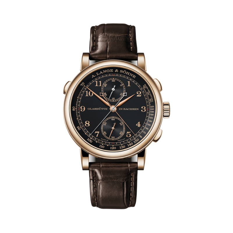 1815 RATTRAPANTE “Homage to F. A. Lange” 425.050 41 MM 18K HONEYGOLD WITH BLACK DIAL
