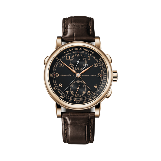 1815 RATTRAPANTE “Homage to F. A. Lange” 425.050 41 MM 18K HONEYGOLD WITH BLACK DIAL