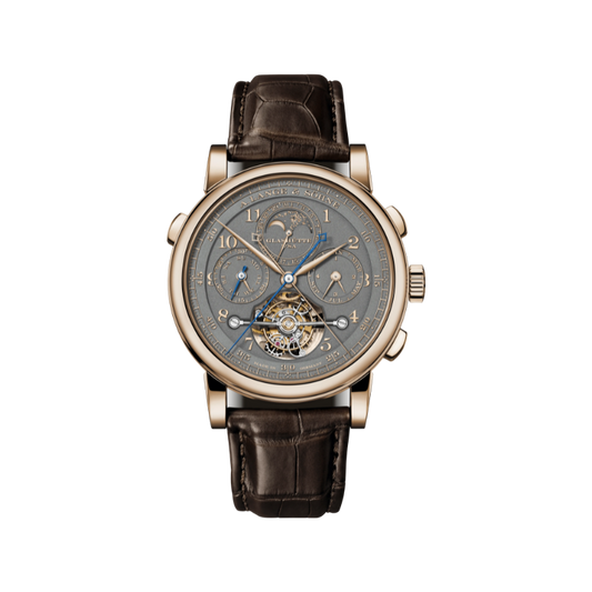 TOURBOGRAPH PERPETUAL HONEYGOLD “Homage to F. A. Lange” 706.050FE 43 MM 18K HONEYGOLD WITH ARGENTE DIAL