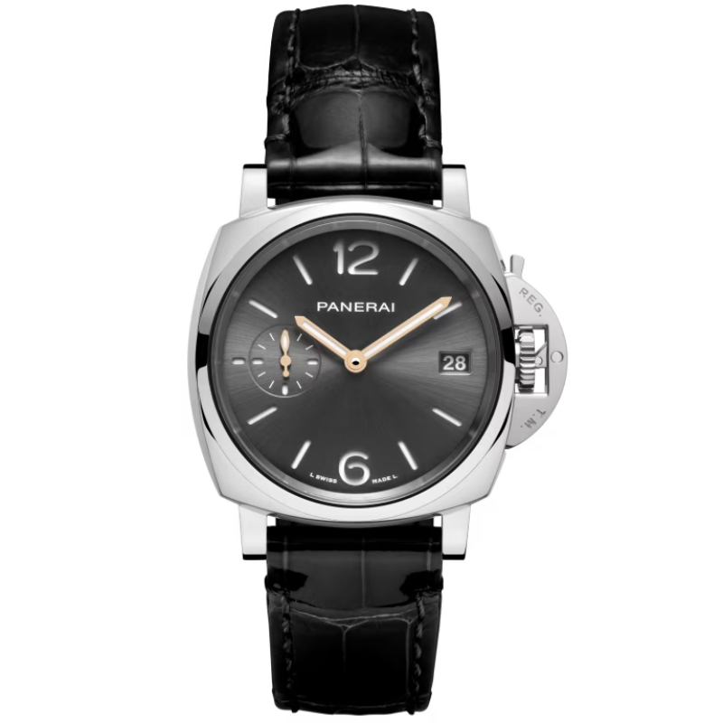 LUMINOR DUE PAM01247 38 MM STAINLESS STEEL WITH BLACK DIAL