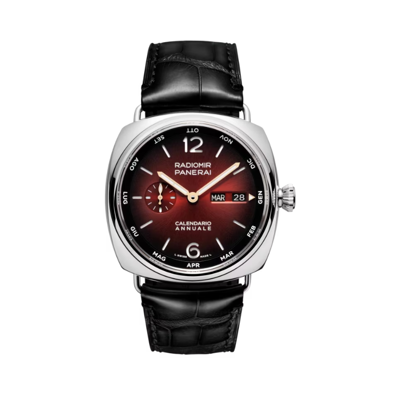 RADIOMIR ANNUAL CALENDAR EXPERIENCE PAM01432 45 MM PLATINUMTECH™ WITH BRUSHED RED DIAL