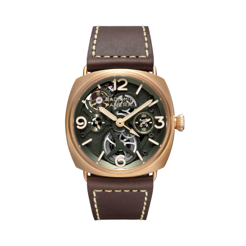 RADIOMIR TOURBILLION GMT BRONZO PAM01284 45 MM BRONZE WITH GREEN DIAL