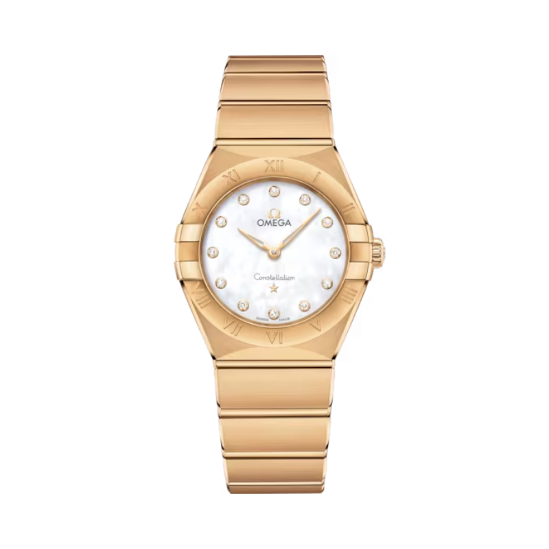 CONSTELLATION 28 MM YELLOW GOLD WITH MOTHER OF PEARL DIAL