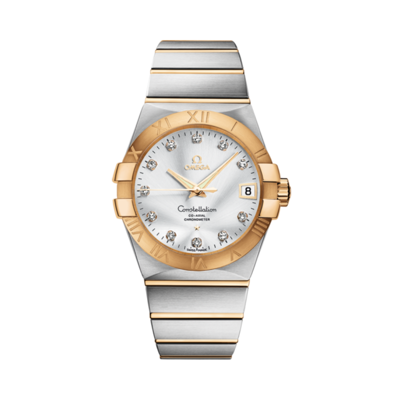 CONSTELLATION 38 MM STAINLESS STEEL - YELLOW GOLD WITH SILVER DIAL