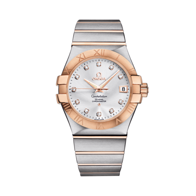 CONSTELLATION 35 MM STAINLESS STEEL - RED GOLD WITH SILVER DIAL