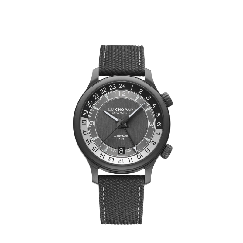 L.U.C GMT ONE BLACK 42 MM CERAMISED TITANIUM WITH BLACK DIAL