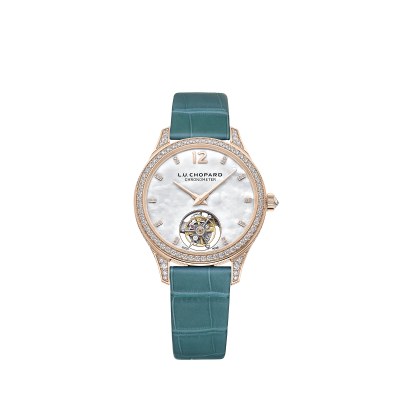 L.U.C FLYING T TWIN LADIES LIMITED EDITION 35 MM ETHICAL ROSE GOLD WITH MOTHER OF PEARL DIAL