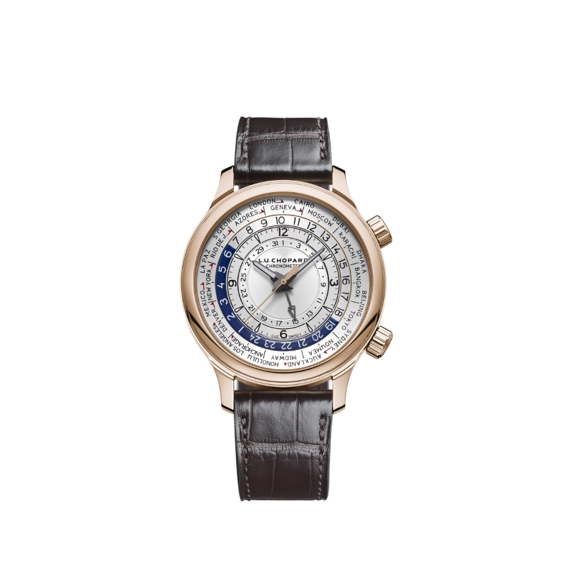 L.U.C TIME TRAVELER ONE 42 MM ETHICAL ROSE GOLD WITH SILVER DIAL