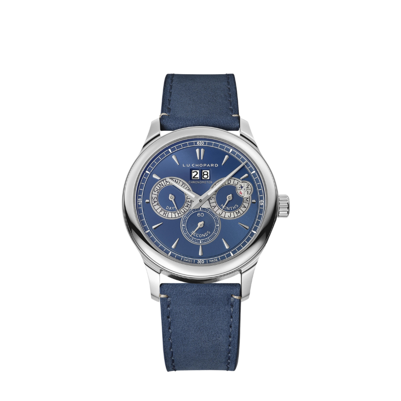 L.U.C PERPETUAL TWIN 43 MM LUCENT STEEL™ WITH BLUE DIAL