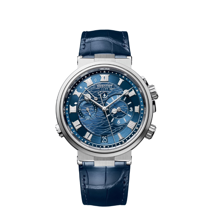 MARINE ALARME MUSICALE 5547 40 MM WHITE GOLD WITH BLUE DIAL