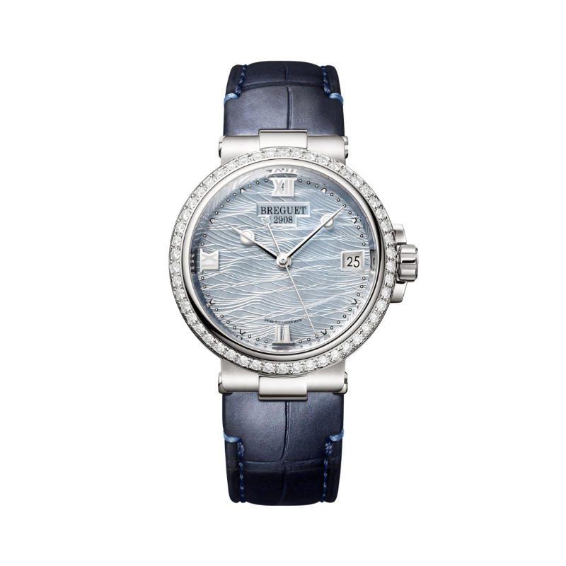 MARINE DAME 9518 34 MM WHITE GOLD WITH BLUE MOTHER OF PEARL DIAL