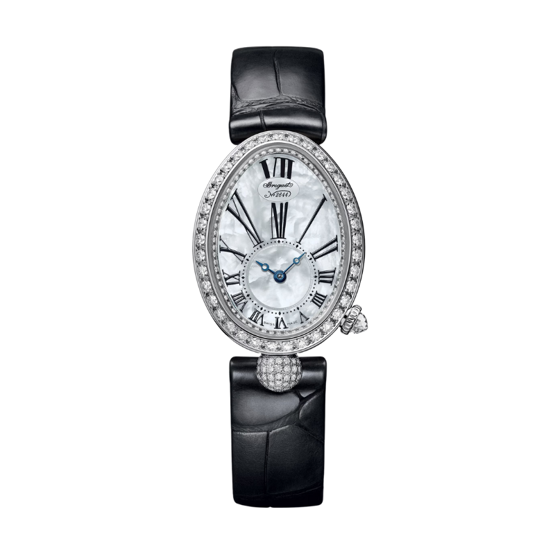 REINE DE NAPLES 8928 33 MM WHITE GOLD WITH MOTHER OF PEARL DIAL