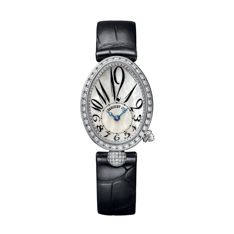 REINE DE NAPLES 8928 33 MM WHITE GOLD WITH MOTHER OF PEARL DIAL