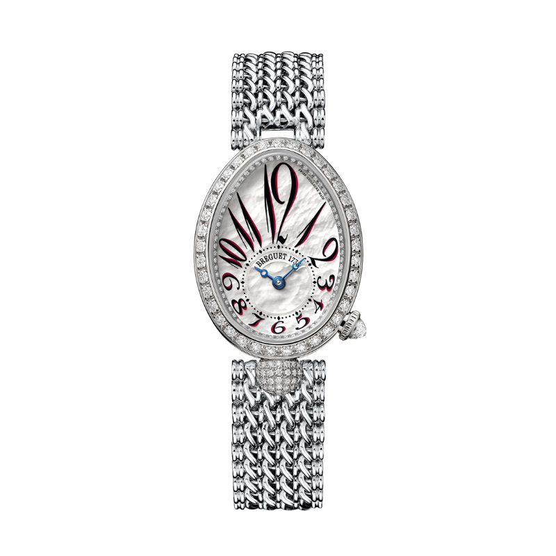 REINE DE NAPLES 8928 33 MM WHITE GOLD WITH MOTHER OF PEARL DIAL
