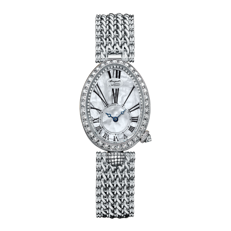 REINE DE NAPLES 8928 33 MM WHITE GOLD WITH MOTHER OF PEARL DIAL