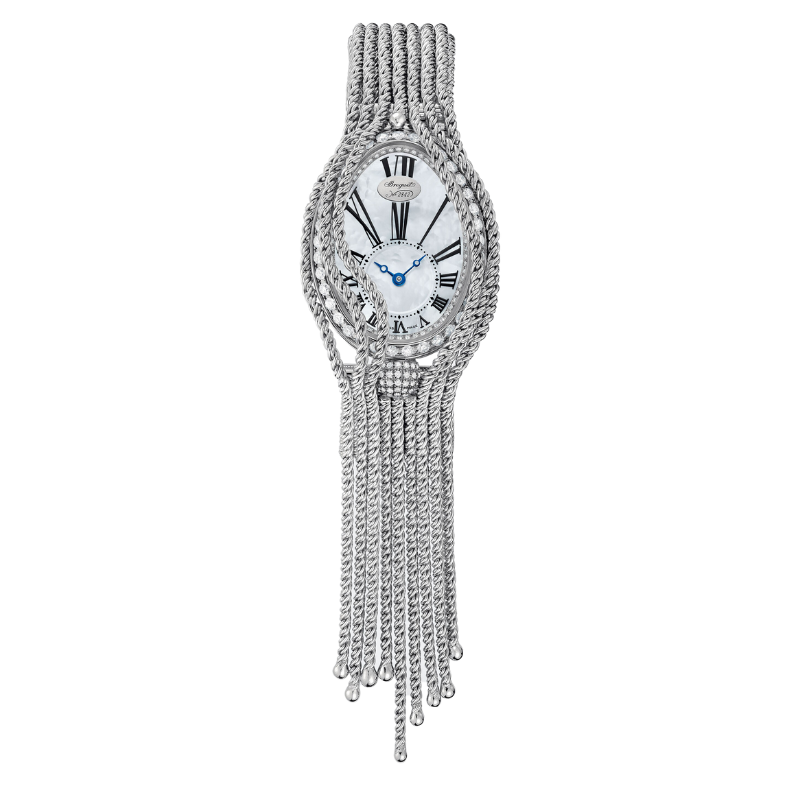 REINE DE NAPLES 8928 33 MM WHITE GOLD WITH MOTHER OF PEARL DIAL