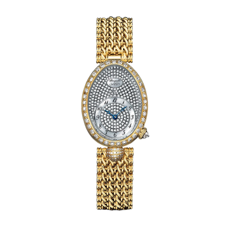 REINE DE NAPLES 8928 33 MM YELLOW GOLD WITH MOTHER OF PEARL - DIAMONDS DIAL