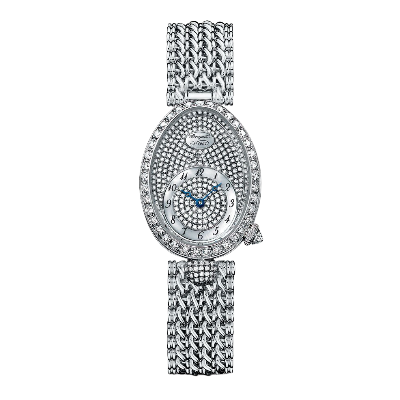 REINE DE NAPLES 8928 33 MM WHITE GOLD WITH MOTHER OF PEARL - DIAMONDS DIAL