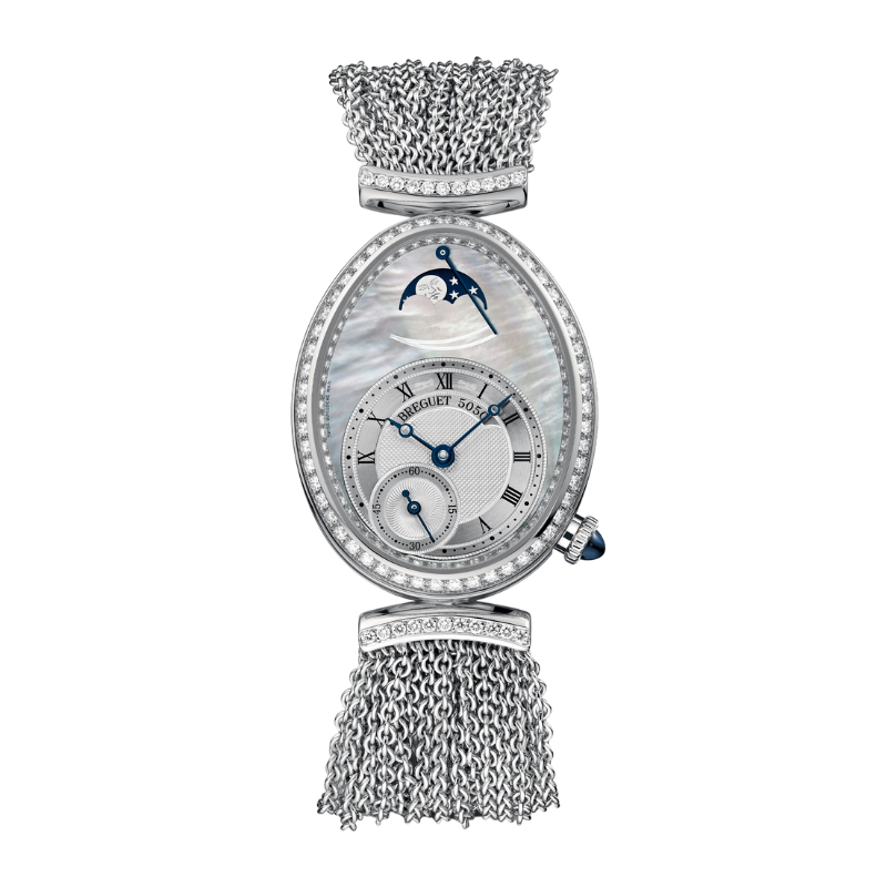 REINE DE NAPLES 8908 36 MM WHITE GOLD WITH MOTHER OF PEARL DIAL