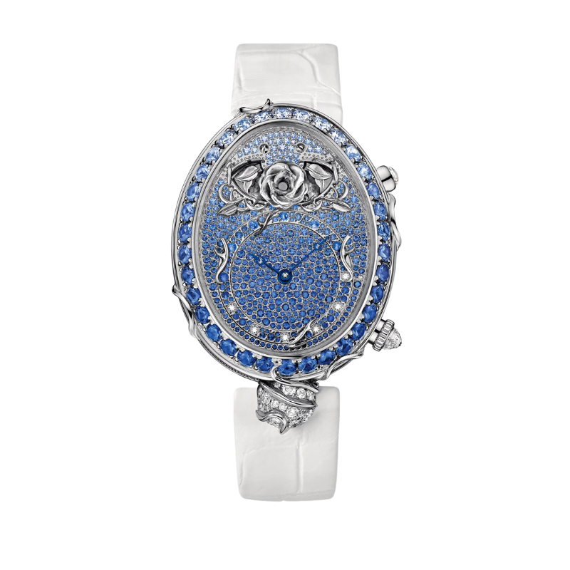 REINE DE NAPLES 8973 40 MM WHITE GOLD WITH BLUE DIAL