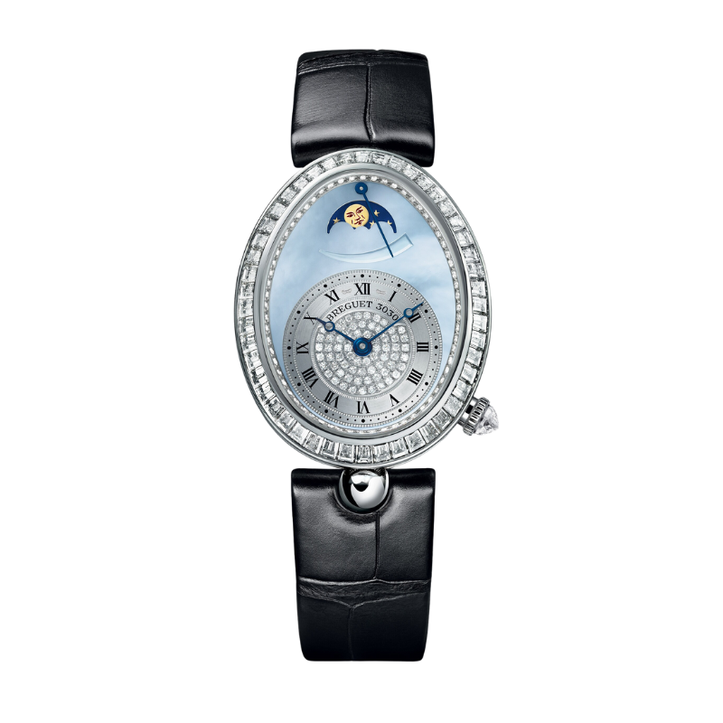 REINE DE NAPLES 8909 38 MM WHITE GOLD WITH BLUE MOTHER OF PEARL DIAL