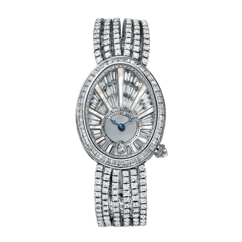 REINE DE NAPLES 8939 38 MM WHITE GOLD WITH SILVER DIAL