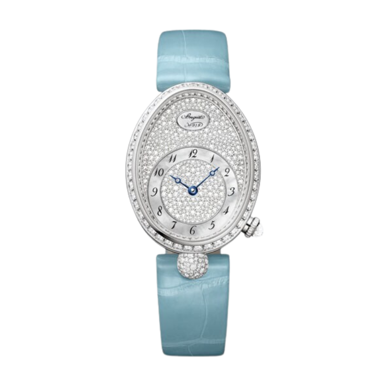 REINE DE NAPLES 8938 36 MM WHITE GOLD WITH MOTHER OF PEARL DIAL