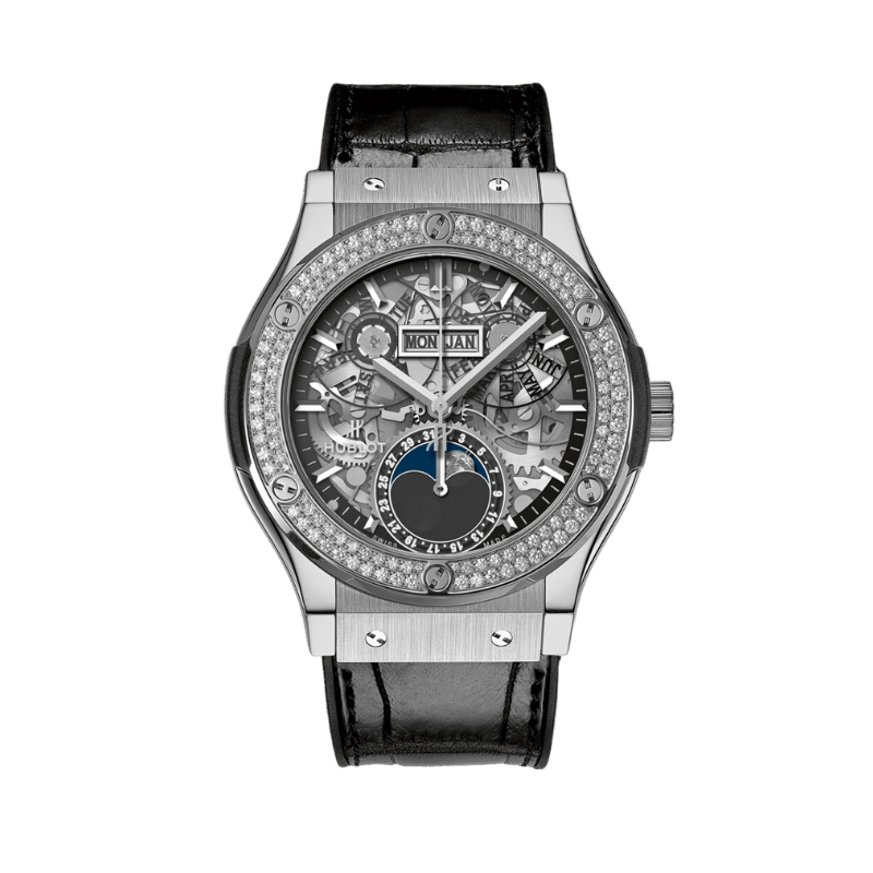 CLASSIC FUSION 42 MM AEROFUSION MOONPHASE TITANIUM DIAMONDS