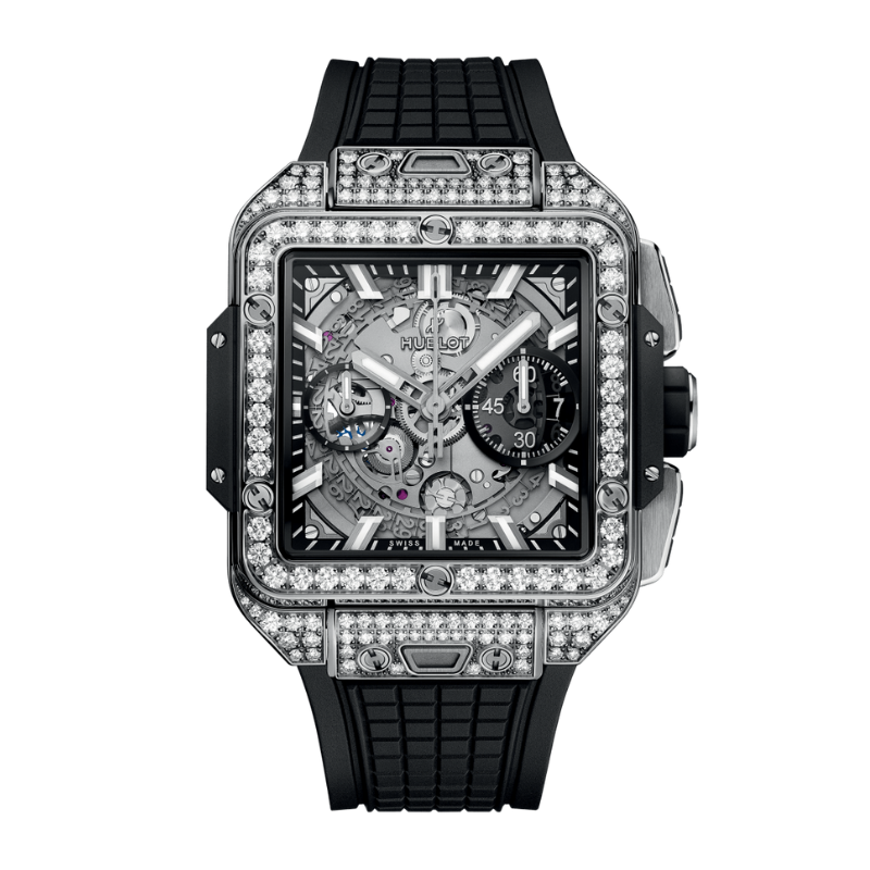 SQUARE BANG 42 MM UNICO TITANIUM PAVÉ