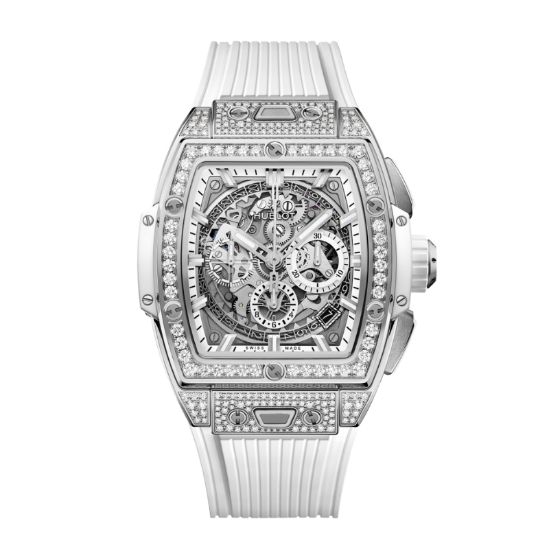 SPIRIT OF BIG BANG 42 MM TITANIUM WHITE PAVÉ