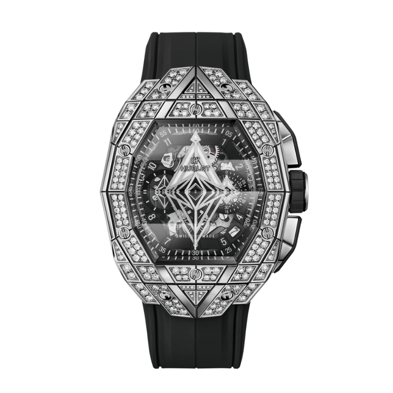 SPIRIT OF BIG BANG 42 MM SANG BLEU TITANIUM PAVÉ