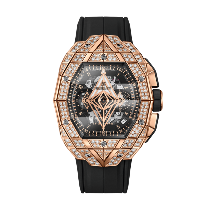 SPIRIT OF BIG BANG 42 MM SANG BLEU KING GOLD PAVÉ