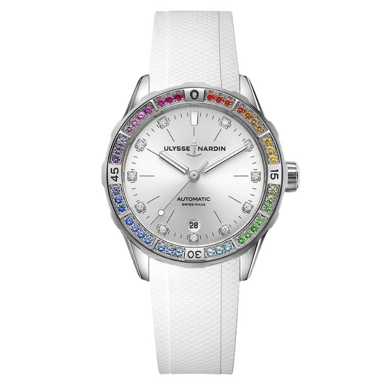 DIVER RAINBOW 39 MM STAINLESS STEEL WITH SILVER DIAL