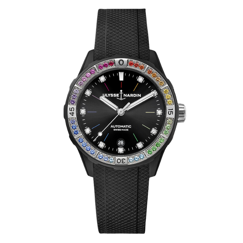 DIVER RAINBOW 39 MM STAINLESS STEEL WITH BLACK DIAL