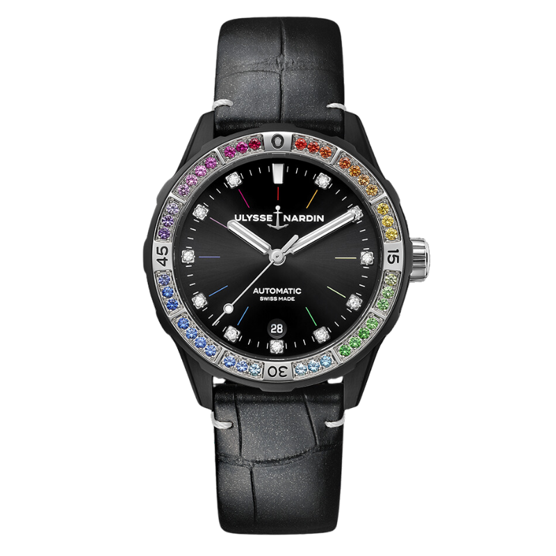 DIVER RAINBOW 39 MM STAINLESS STEEL WITH BLACK DIAL