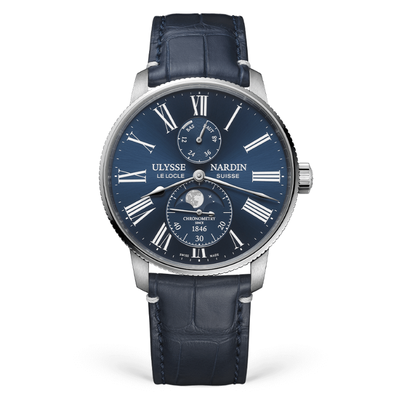 MARINE TORPILLEUR MOONPHASE 42 MM STAINLESS STEEL WITH BLUE DIAL