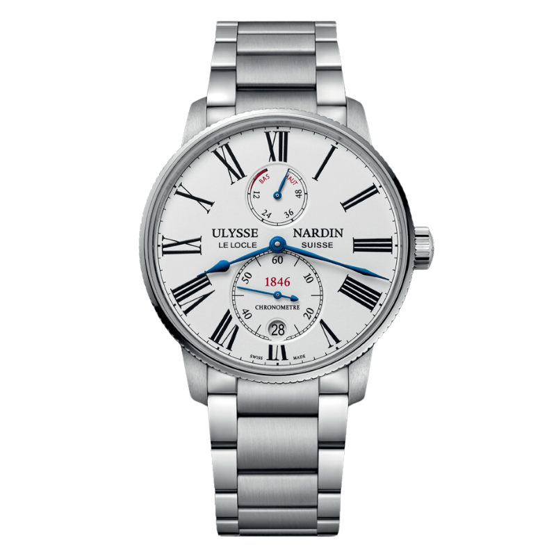 MARINE TORPILLEUR 42 MM STAINLESS STEEL WITH WHITE DIAL