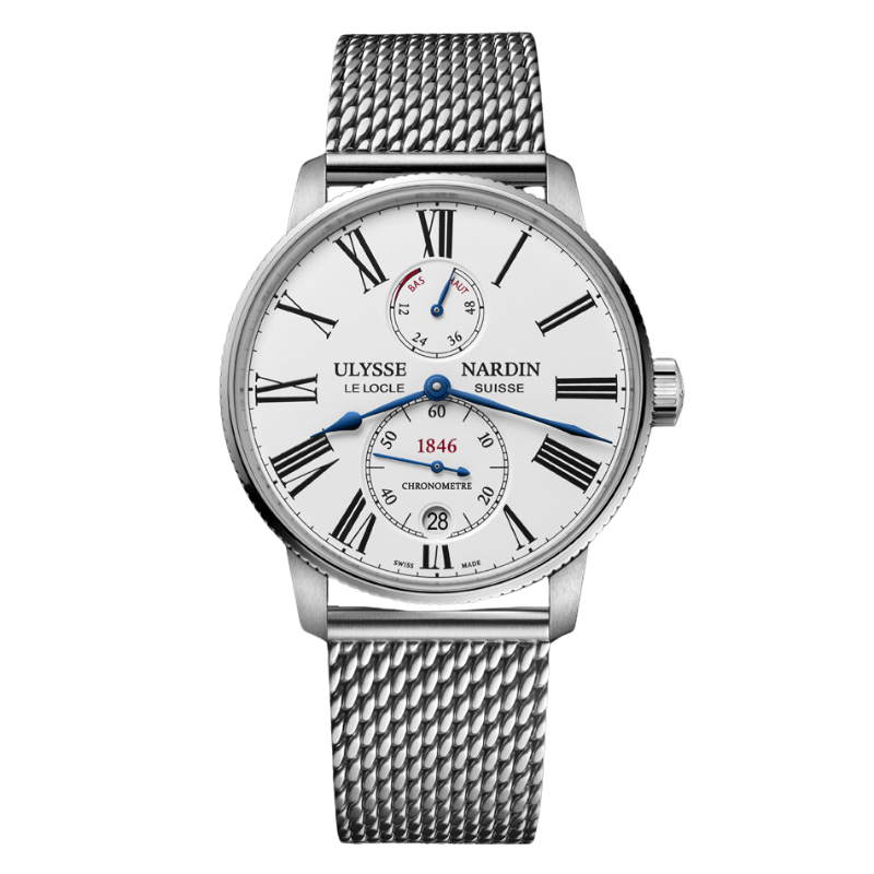 MARINE TORPILLEUR 42 MM STAINLESS STEEL WITH WHITE DIAL