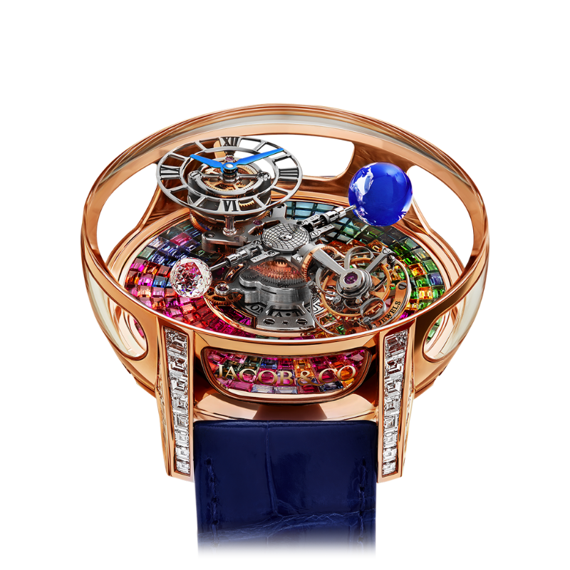 ASTRONOMIA TOURBILLON BAGUETTE ARLEQUINO 50 MM 18K ROSE GOLD WITH OPENWORKED DIAL