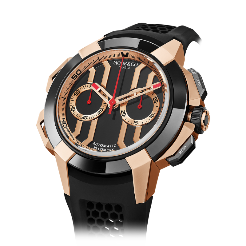 EPIC X CHRONO ROSE GOLD AND BLACK 44 MM WITH 18K ROSE GOLD - BLACK CERAMIC WITH BLACK DIAL