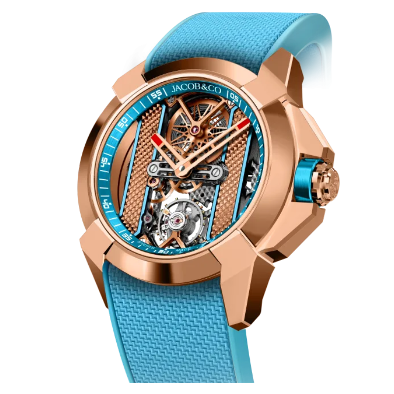 EPIC X ROSE GOLD AND STAINLESS STEEL - LIGHT BLUE INNER RING 44 MM 18K ROSE GOLD - STAINLESS STEEL  WITH OPENWORKED DIAL