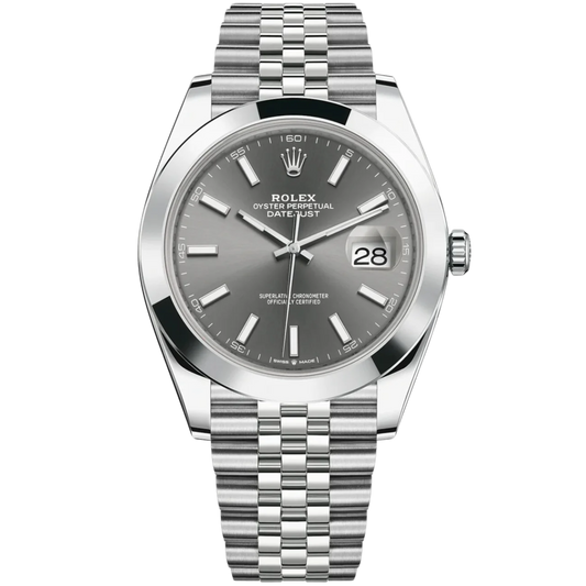 Rolex Datejust Ref. 126300 41MM Stainless Steel Rhodium Dial with Smooth Bezel