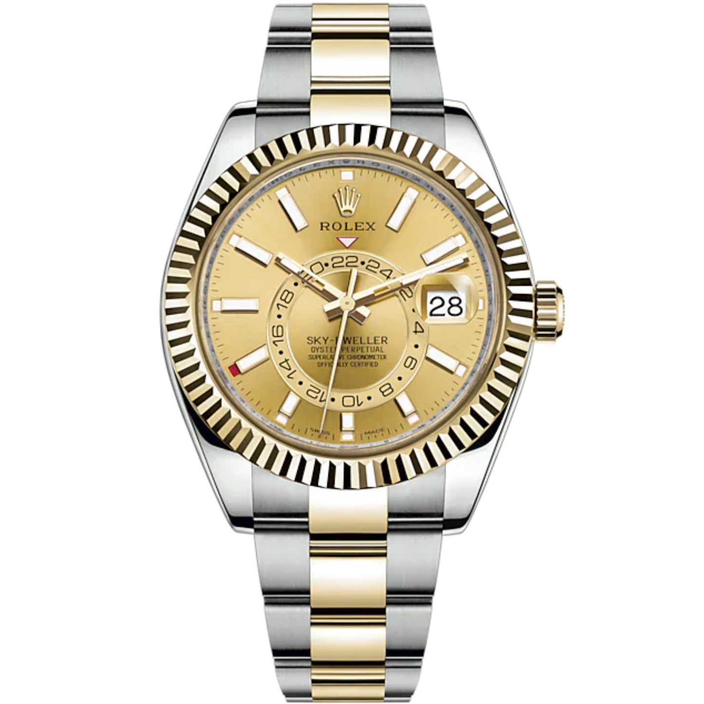 Rolex Skydweller Ref. 326933 Two Tone YG/SS Champagne Dial on Oyster Bracelet