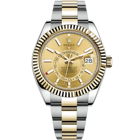 Rolex Skydweller Ref. 326933 Two Tone YG/SS Champagne Dial on Oyster Bracelet