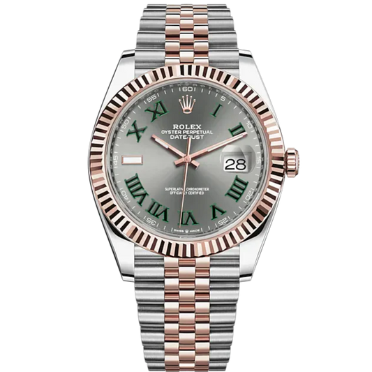 Rolex Datejust Ref. 126331 Two Tone SS/RG Wimbledon Dial Fluted Bezel on Jubilee