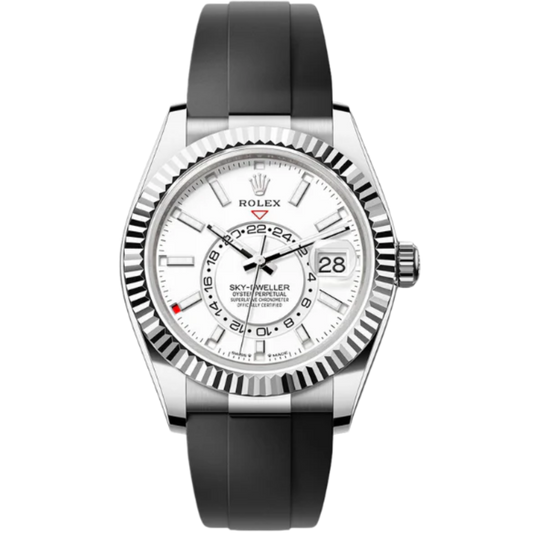 Rolex Skydweller Ref. 336239 Oysterflex White Gold, White Dial