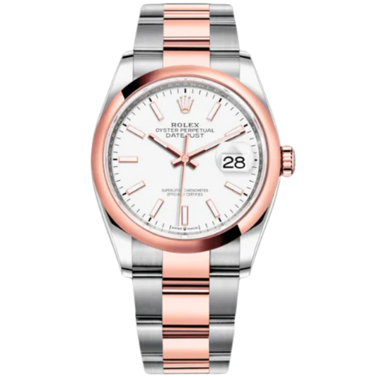 Rolex Datejust Ref. 126201 Two-Tone White Dial on Oyster Smooth Bezel